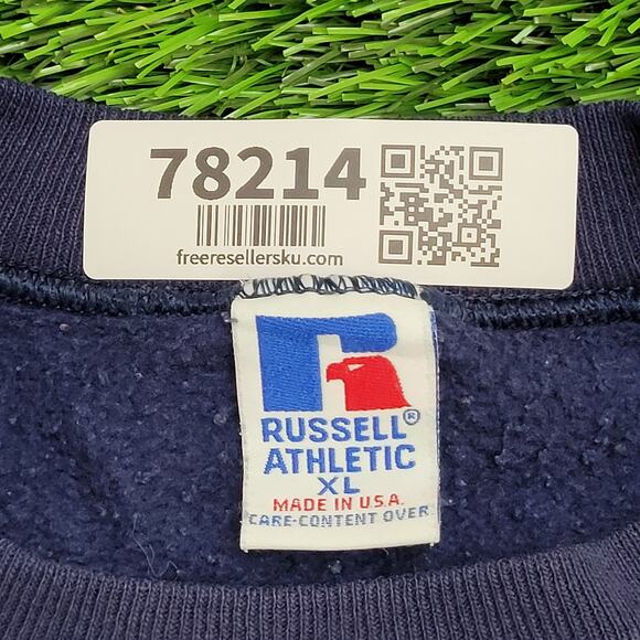 Vintage University-of Michigan Sweatshirt L/XL 23x25 Blue - Picture 8 of 13